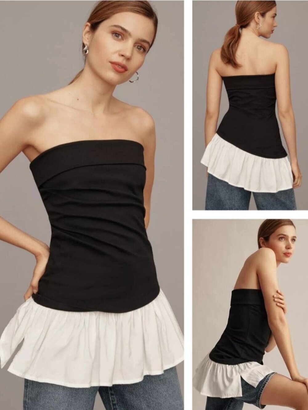 MAEVE Anthropologie Asymmetrical Tube Top Size Small